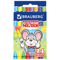 Восковые мелки BRAUBERG, НАБОР 24 цвета, 222964 фото Восковые мелки BRAUBERG, НАБОР 24 цвета, 222964