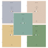 Тетрадь А5 48 л. BRAUBERG скоба, клетка, обложка картон, "Natural" (микс в спайке), 404359