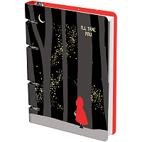 Тетрадь на кольцах А5, 100л., MESHU "Little red", картон, матовая ламинация, тиснение фольгой фото Тетрадь на кольцах А5, 100л., MESHU "Little red", картон, матовая ламинация, тиснение фольгой