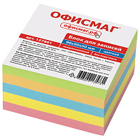 Блок для записей ОФИСМАГ непроклеенный, куб 9х9х5 см, цветной, 127801 фото Блок для записей ОФИСМАГ непроклеенный, куб 9х9х5 см, цветной, 127801