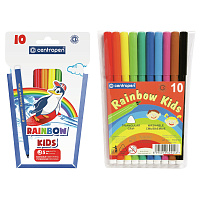 Фломастеры Centropen "Rainbow Kids", 10цв., трехгранные, смываемые, ПВХ фото Фломастеры Centropen "Rainbow Kids", 10цв., трехгранные, смываемые, ПВХ