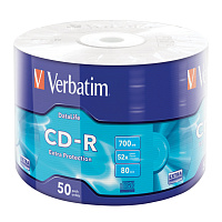 Диски CD-R VERBATIM DataLife, 700 Мб 52x Bulk (термоусадка без шпиля), КОМПЛЕКТ 50 шт., 43787 фото Диски CD-R VERBATIM DataLife, 700 Мб 52x Bulk (термоусадка без шпиля), КОМПЛЕКТ 50 шт., 43787