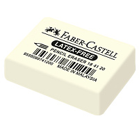 Ластик Faber-Castell "Latex-Free", прямоугольный, синтетический каучук, 40*27*10мм фото Ластик Faber-Castell "Latex-Free", прямоугольный, синтетический каучук, 40*27*10мм