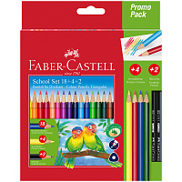 Карандаши цветные Faber-Castell, 18цв., трехгран., заточ.+ 4цв. + 2ч/г кар., картон, европодвес фото Карандаши цветные Faber-Castell, 18цв., трехгран., заточ.+ 4цв. + 2ч/г кар., картон, европодвес