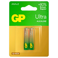 Батарейка GP Ultra G-Tech AAA (LR03) 24AU алкалиновая, BC2 фото Батарейка GP Ultra G-Tech AAA (LR03) 24AU алкалиновая, BC2
