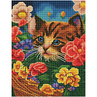 Алмазная мозаика ТРИ СОВЫ "Котенок в цветочной корзине", 30*40см, холст на деревянном подрамнике, картонная коробка с пластиковой ручкой фото Алмазная мозаика ТРИ СОВЫ "Котенок в цветочной корзине", 30*40см, холст на деревянном подрамнике, картонная коробка с пластиковой ручкой