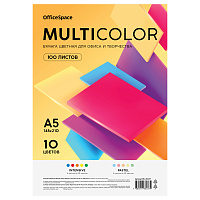 Бумага цветная OfficeSpace "Multicolor", A5, 80 г/м2, 100л., (10 цветов) фото Бумага цветная OfficeSpace "Multicolor", A5, 80 г/м2, 100л., (10 цветов)