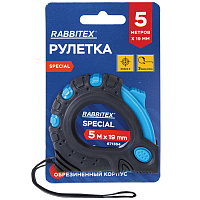 Рулетка измерительная 5 м х 19 мм, обрезиненный корпус, 3 фиксатора, RABBITEX Special, 671354 фото Рулетка измерительная 5 м х 19 мм, обрезиненный корпус, 3 фиксатора, RABBITEX Special, 671354