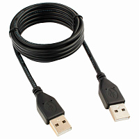 Кабель USB 2.0 AM-AM, 1,8 м, CABLEXPERT, двойной экран, медь, Pro, черный, пакет, CCP-USB2-AMAM-6 фото Кабель USB 2.0 AM-AM, 1,8 м, CABLEXPERT, двойной экран, медь, Pro, черный, пакет, CCP-USB2-AMAM-6