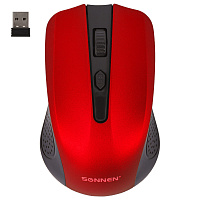 Мышь беспроводная SONNEN V99, USB, 1000/1200/1600 dpi, 4 кнопки, оптическая, красная, 513529 фото Мышь беспроводная SONNEN V99, USB, 1000/1200/1600 dpi, 4 кнопки, оптическая, красная, 513529