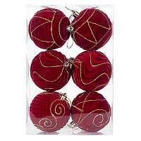 Шары елочные 6 шт., 8 см, "Burgundy Charm", пластик, софт-тач, бургунди, ЗОЛОТАЯ СКАЗКА, 592453 фото Шары елочные 6 шт., 8 см, "Burgundy Charm", пластик, софт-тач, бургунди, ЗОЛОТАЯ СКАЗКА, 592453