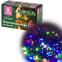 Электрогирлянда-нить комнатная "Стандарт" 5 м, 100 LED, мультицветная, 220 V, контроллер, ЗОЛОТАЯ СКАЗКА, 591099 фото Электрогирлянда-нить комнатная "Стандарт" 5 м, 100 LED, мультицветная, 220 V, контроллер, ЗОЛОТАЯ СКАЗКА, 591099