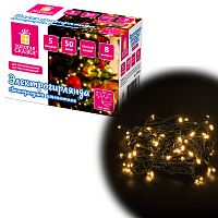 Электрогирлянда-нить комнатная "Стандарт" 5 м, 50 LED, теплый белый свет, 220 V, контроллер, ЗОЛОТАЯ СКАЗКА, 591343 фото Электрогирлянда-нить комнатная "Стандарт" 5 м, 50 LED, теплый белый свет, 220 V, контроллер, ЗОЛОТАЯ СКАЗКА, 591343
