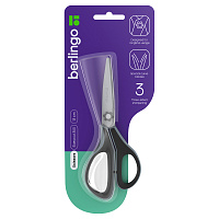Ножницы Berlingo "Easycut 350", 13см, серые, эргономичные ручки, мягкие вставки, европодвес фото Ножницы Berlingo "Easycut 350", 13см, серые, эргономичные ручки, мягкие вставки, европодвес