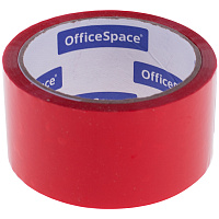 Клейкая лента упаковочная OfficeSpace, 48мм*40м, 45мкм, красная, ШК фото Клейкая лента упаковочная OfficeSpace, 48мм*40м, 45мкм, красная, ШК