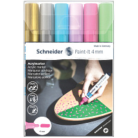 Набор маркеров акриловых Schneider "Paint-it 320", 4мм, ассорти, 6шт. фото Набор маркеров акриловых Schneider "Paint-it 320", 4мм, ассорти, 6шт.