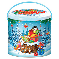 Подарок новогодний "СЛАДКОЕЖКА", 600 г, НАБОР конфет, жестяная упаковка с ручкой, МОСУПАК фото Подарок новогодний "СЛАДКОЕЖКА", 600 г, НАБОР конфет, жестяная упаковка с ручкой, МОСУПАК