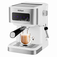Кофеварка рожковая KITFORT КТ-7139, 1050 Вт, объем 1,5 л, 15 бар, ручной капучинатор, белая фото Кофеварка рожковая KITFORT КТ-7139, 1050 Вт, объем 1,5 л, 15 бар, ручной капучинатор, белая