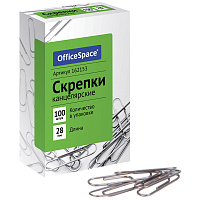 Скрепки 28мм, OfficeSpace, 100шт., карт. упаковка фото Скрепки 28мм, OfficeSpace, 100шт., карт. упаковка