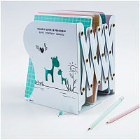 Подставка для книг MESHU, 3 отделения, раздвижная, белая фото Подставка для книг MESHU, 3 отделения, раздвижная, белая