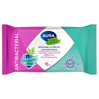 Салфетки влажные 15 шт., AURA Tropic Cocktail, c антибактериальным эффектом, 10388 фото Салфетки влажные 15 шт., AURA Tropic Cocktail, c антибактериальным эффектом, 10388
