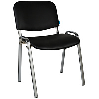 Стул Helmi HL-F01 "Изо", каркас хром, обивка кожзам черный фото Стул Helmi HL-F01 "Изо", каркас хром, обивка кожзам черный