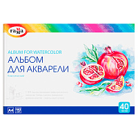 Альбом для акварели 40л., А4, на склейке Гамма "Классический", 180г/м2 фото Альбом для акварели 40л., А4, на склейке Гамма "Классический", 180г/м2
