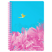 Бизнес-тетрадь A5, 80л., Berlingo "Flower Art", клетка, на силиконовом гребне, 80г/м2, пластик обложка 700мкм фото Бизнес-тетрадь A5, 80л., Berlingo "Flower Art", клетка, на силиконовом гребне, 80г/м2, пластик обложка 700мкм