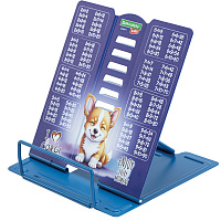 Подставка для книг и учебников BRAUBERG KIDS mini "Корги" с таблицей умножения, регулируемый угол наклона, металлическая, 238971