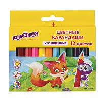 Карандаши цветные утолщенные ЮНЛАНДИЯ "МАЛЫШИ-КАРАНДАШИ", 12 цветов, укороченные, шестигранные, грифель 5 мм, натуральное дерево, 181376 фото Карандаши цветные утолщенные ЮНЛАНДИЯ "МАЛЫШИ-КАРАНДАШИ", 12 цветов, укороченные, шестигранные, грифель 5 мм, натуральное дерево, 181376
