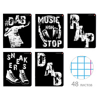Тетрадь А5 48 л. АЛЬТ скоба, клетка, глянцевый лак, "Rap & Dab" (5 видов), 7-48-651 фото Тетрадь А5 48 л. АЛЬТ скоба, клетка, глянцевый лак, "Rap & Dab" (5 видов), 7-48-651