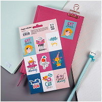 Наклейки бумажные MESHU "Cat lover", 12*21см, 9 наклеек, европодвес фото Наклейки бумажные MESHU "Cat lover", 12*21см, 9 наклеек, европодвес