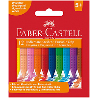 Мелки пластиковые Faber-Castell "Grip", 12цв., трехгранные, картон, европодвес фото Мелки пластиковые Faber-Castell "Grip", 12цв., трехгранные, картон, европодвес