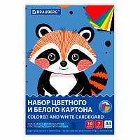 Набор картона БЕЛЫЙ + ЦВЕТНОЙ А4 немелованный, 10 листов (белый 4 листа + цветной 6 листов), в папке, BRAUBERG, 116631 фото Набор картона БЕЛЫЙ + ЦВЕТНОЙ А4 немелованный, 10 листов (белый 4 листа + цветной 6 листов), в папке, BRAUBERG, 116631
