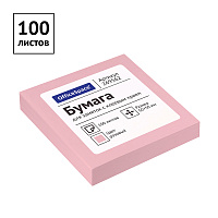 Самоклеящийся блок OfficeSpace 50*50мм, 100л., розовый фото Самоклеящийся блок OfficeSpace 50*50мм, 100л., розовый