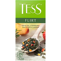Чай зеленый Tess Flirt 25 пакетиков (белый персик, клубника) фото Чай зеленый Tess Flirt 25 пакетиков (белый персик, клубника)