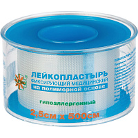 Пластырь фиксирующий Leiko Plaster 2.5x500 см полимерная основа фото Пластырь фиксирующий Leiko Plaster 2.5x500 см полимерная основа
