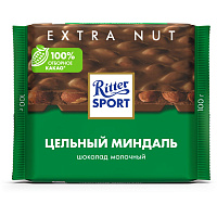 Шоколад Ritter Sport молочный с цельным миндалем 100 г фото Шоколад Ritter Sport молочный с цельным миндалем 100 г