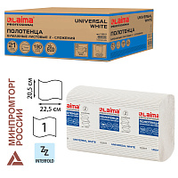 Полотенца бумажные 190 шт., LAIMA (Система H2) UNIVERSAL WHITE, 1-слойные, белые, КОМПЛЕКТ 21 пачка, 22,5х20,5 см, Z-сложения, 112517 фото Полотенца бумажные 190 шт., LAIMA (Система H2) UNIVERSAL WHITE, 1-слойные, белые, КОМПЛЕКТ 21 пачка, 22,5х20,5 см, Z-сложения, 112517