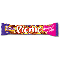 Шоколадный батончик Picnic с грецким орехом 52 г фото Шоколадный батончик Picnic с грецким орехом 52 г