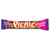 Шоколадный батончик Picnic с грецким орехом 52 г фото Шоколадный батончик Picnic с грецким орехом 52 г