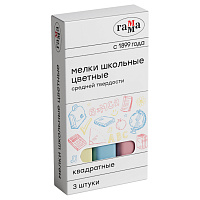 Мел школьный цветной Гамма (3 штуки в упаковке) фото Мел школьный цветной Гамма (3 штуки в упаковке)