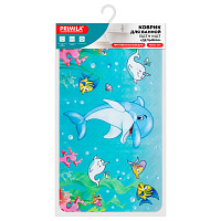 Коврик для ванны противоскользящий 70х40 см с печатью "Дельфин", ПВХ, присоски, PRIMILA (ПРИМИЛА), 700370