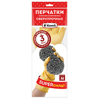 Перчатки МНОГОРАЗОВЫЕ латексные SUPER СИЛА СВЕРХПРОЧНЫЕ, бежевые, размер M (средний), вес 96 г, Komfi, ADM, 20073 фото Перчатки МНОГОРАЗОВЫЕ латексные SUPER СИЛА СВЕРХПРОЧНЫЕ, бежевые, размер M (средний), вес 96 г, Komfi, ADM, 20073