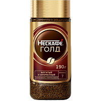 Кофе растворимый сублимированный Нескафе Голд 190 г (стеклянная банка) фото Кофе растворимый сублимированный Нескафе Голд 190 г (стеклянная банка)