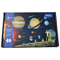 Интерактивная деревянная карта-пазл GLOBEN "Строение солнечной системы", 44х26 см, 80 элементов, PAG5204