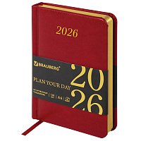 Ежедневник датированный 2026, МАЛЫЙ ФОРМАТ 100х150 мм, А6, BRAUBERG "Iguana", под кожу, красный, 117251 фото Ежедневник датированный 2026, МАЛЫЙ ФОРМАТ 100х150 мм, А6, BRAUBERG "Iguana", под кожу, красный, 117251