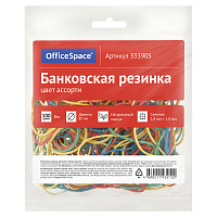 Банковская резинка 100г OfficeSpace, диаметр 80мм, ассорти, европодвес фото Банковская резинка 100г OfficeSpace, диаметр 80мм, ассорти, европодвес
