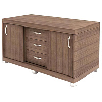 Тумба-купе подкатная Easy Director с центральным замком (дуб шамони темный, 1200х540х640 мм, 3 ящика)