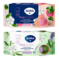 Влажные салфетки освежающие Aura 63 штуки в упаковке фото Влажные салфетки освежающие Aura 63 штуки в упаковке
